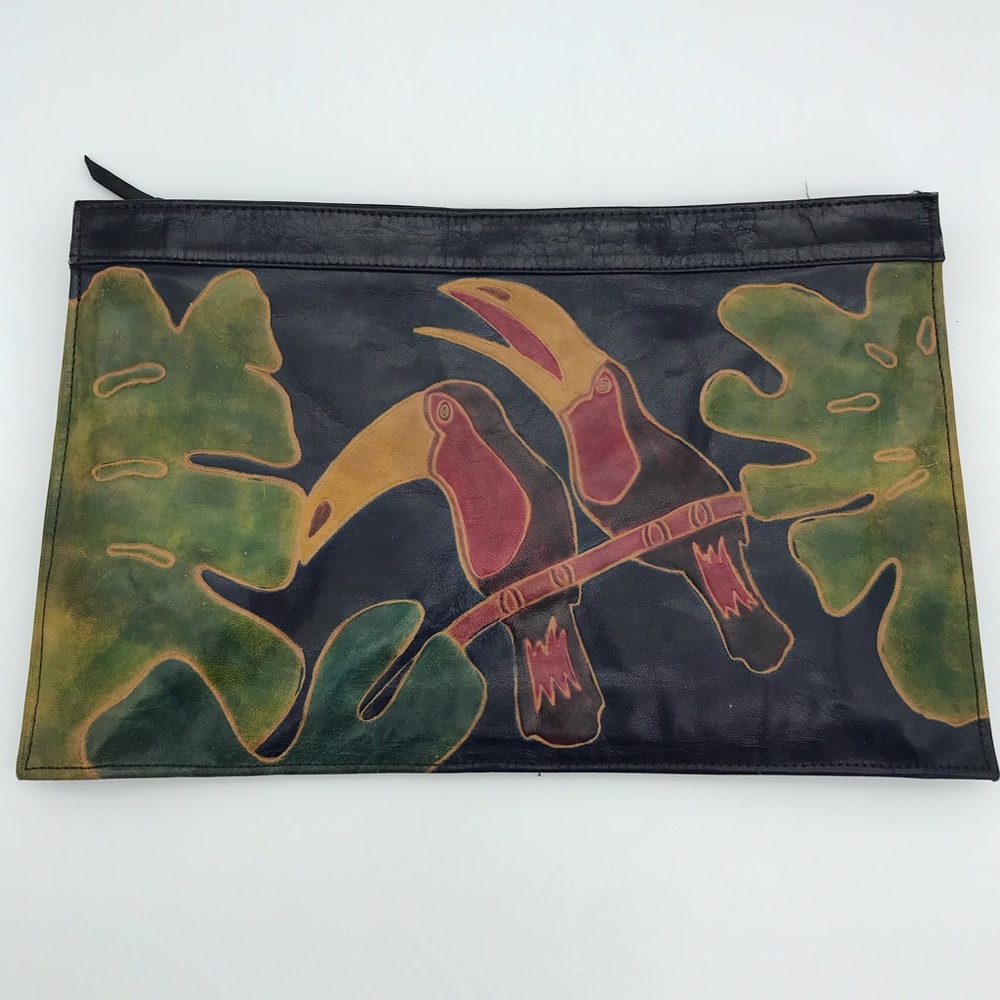Vintage Handmade Leather Clutch - Picture 1 of 4